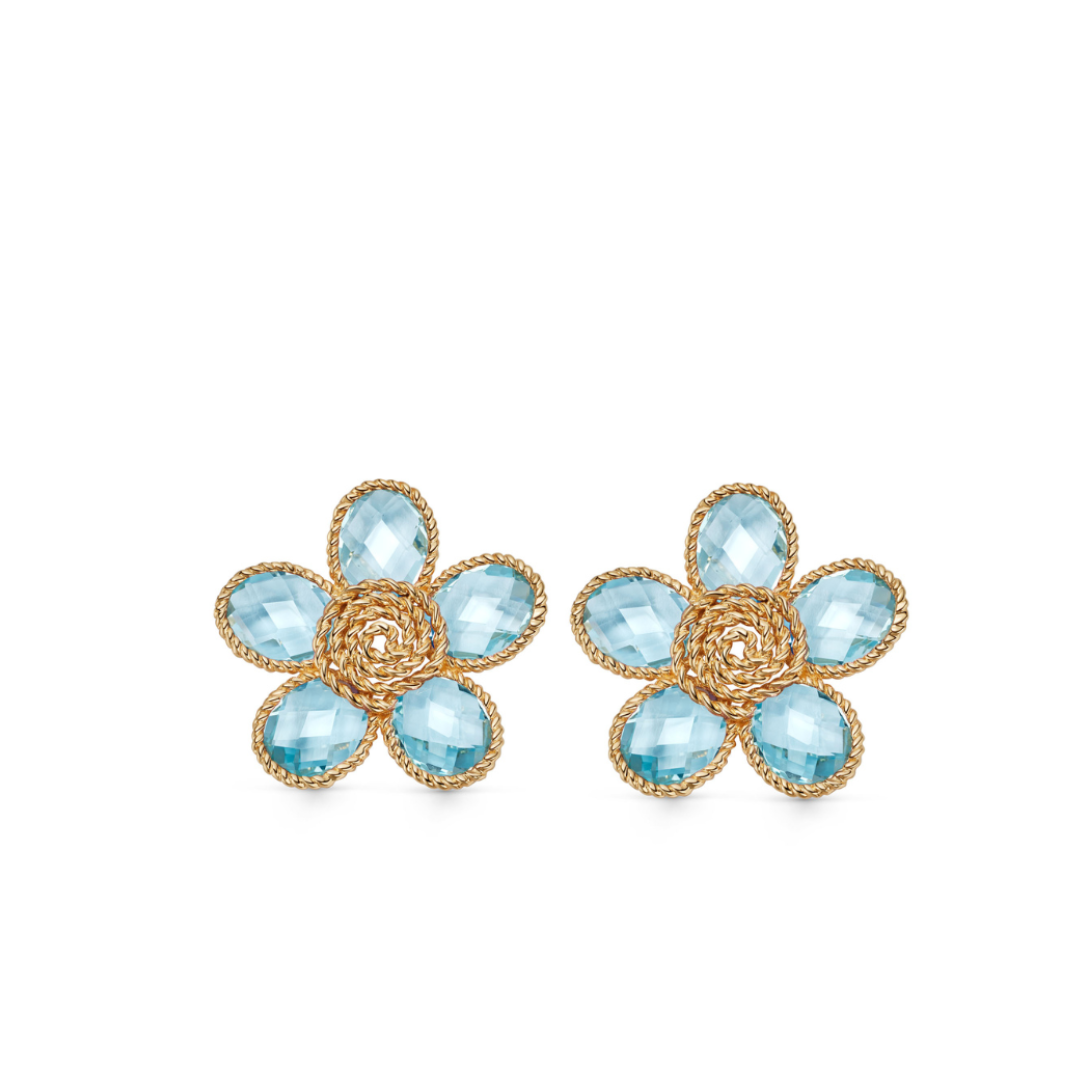 Stone on sale flower earrings