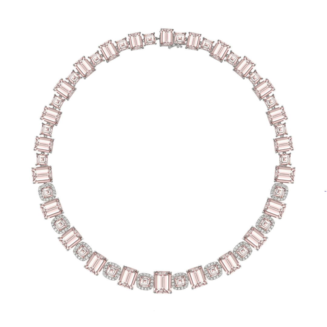 Morganite tennis online necklace