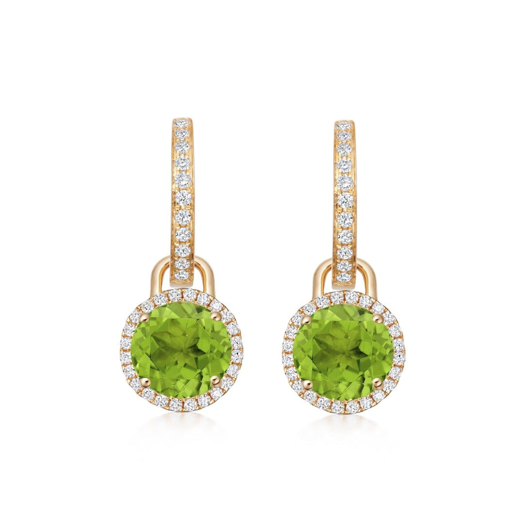 Peridot earrings with deals diamonds