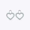 Special Editions Heart Fire Opal and Diamond Stud Earrings