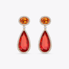 Special Editions Orange Garnet, Fire Opal and Diamond Earrings