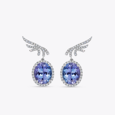 Special Editions Tanzanite and Diamond Wing Earrings