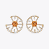 Mandarin Garnet and Diamond Earrings