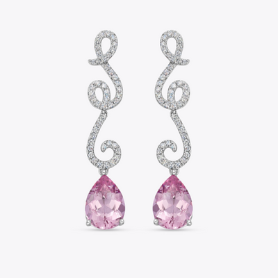 Special Editions Morganite and Diamond Ribbon Earrings