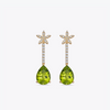 Special Editions Peridot and Diamond Flower Drop Earrings