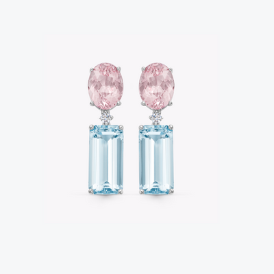 Special Editions Morganite, Aquamarine and Diamond Detail Earrings