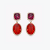 Special Editions Rhodolite Garnet, Fire Opal and Diamond Detail Earrings Earrings