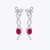 Special Editions Rubellite and Diamond Bow Detail Earrings