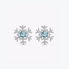 Snowflake Diamond and Blue Topaz Earrings