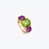 Special Editions Peridot, Rhodolite Garnet and Diamond Detail Ring