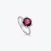 Special Editions Rhodolite Garnet and Diamond Wave Halo Ring