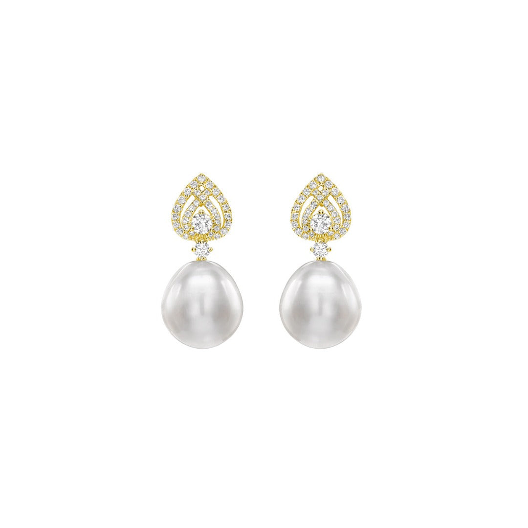 Lotus Pearl and Diamond Drop Earrings – Kiki McDonough